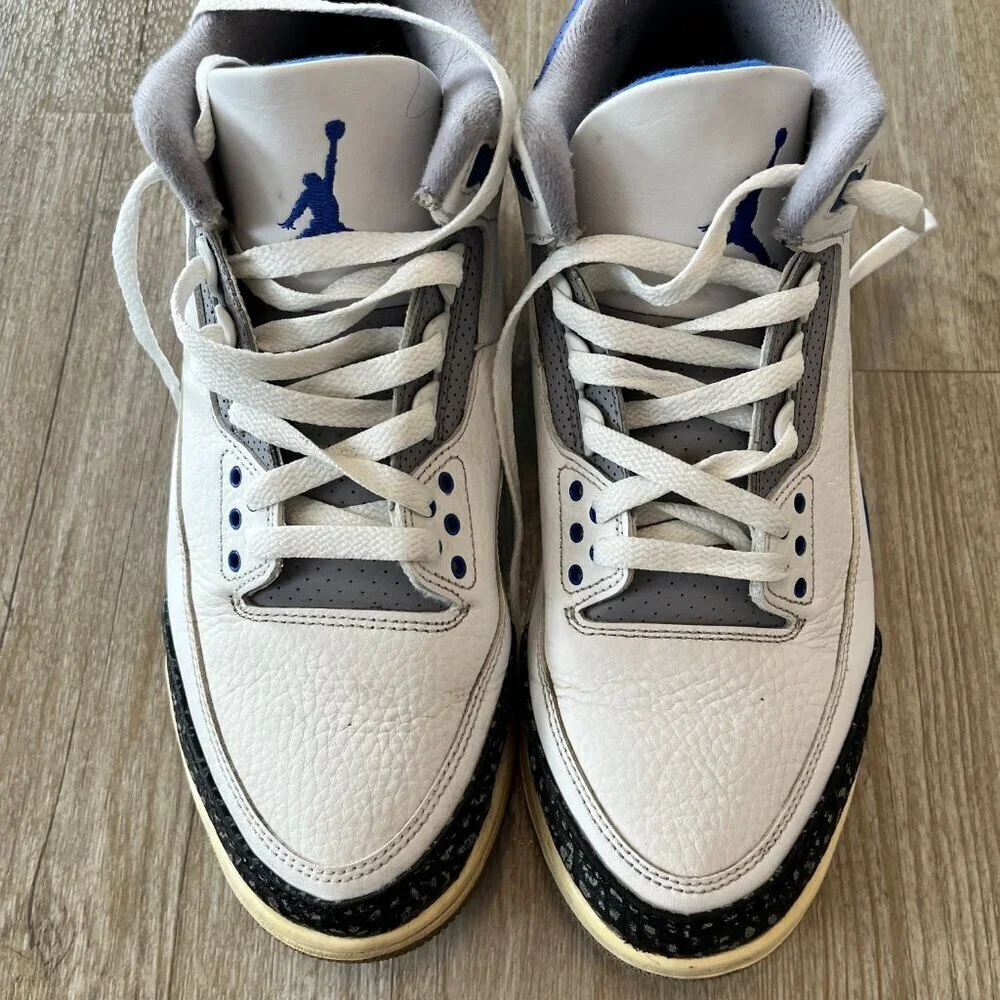 Mens Air Jordan Jordan 3 Retro 'Racer Blue' Sneakers CT8532-145 - 9.5